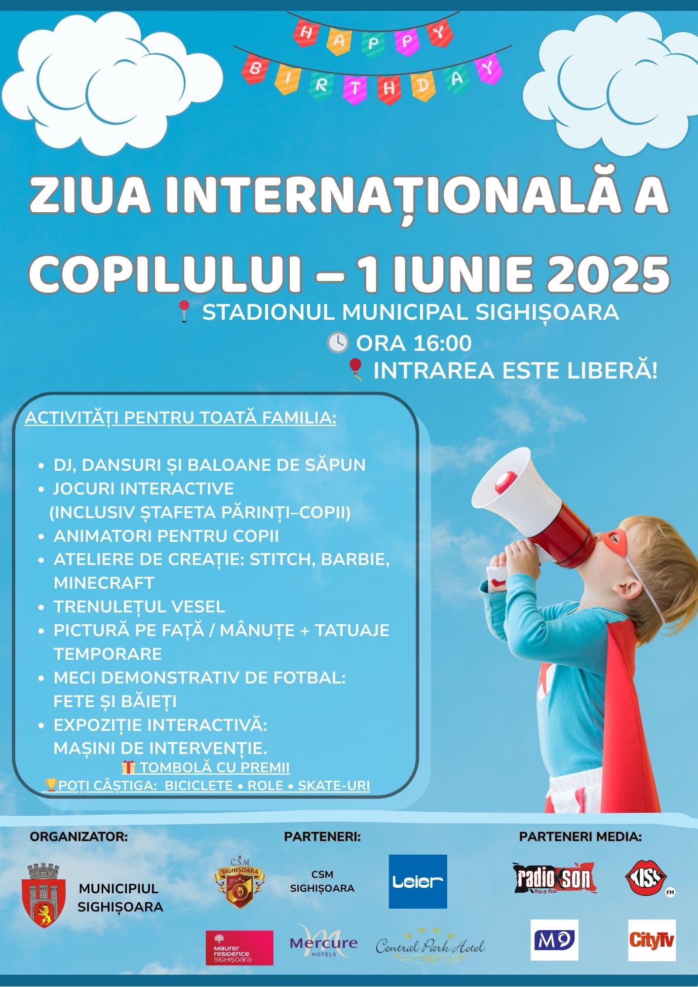 📌 1 Iunie – Distracție garantată pentru toată familia, la Sighișoara!